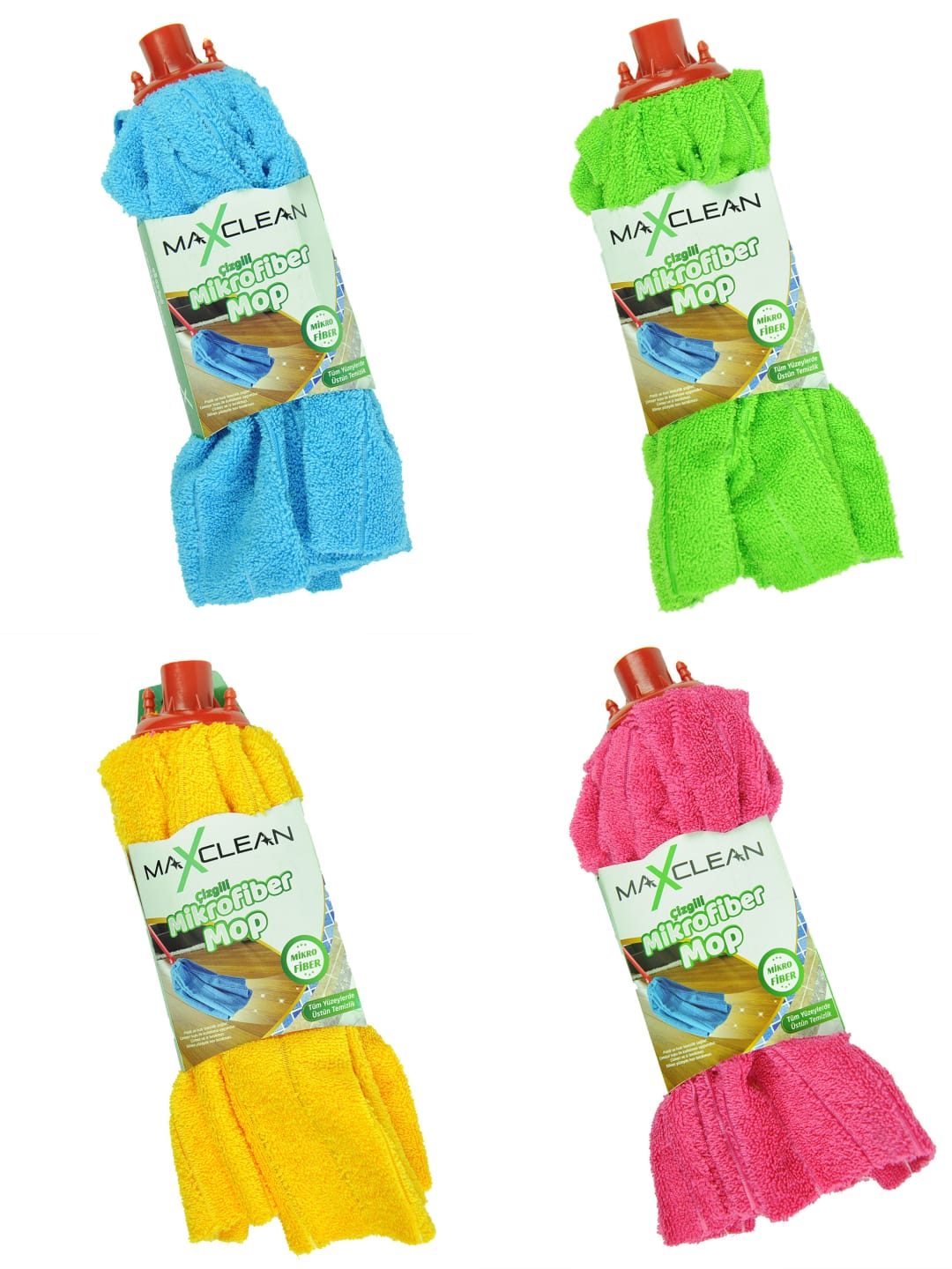 MAXCLEAN MİKROFİBER ÇİZGİLİ MİKROFİBER MOP PASPAS
