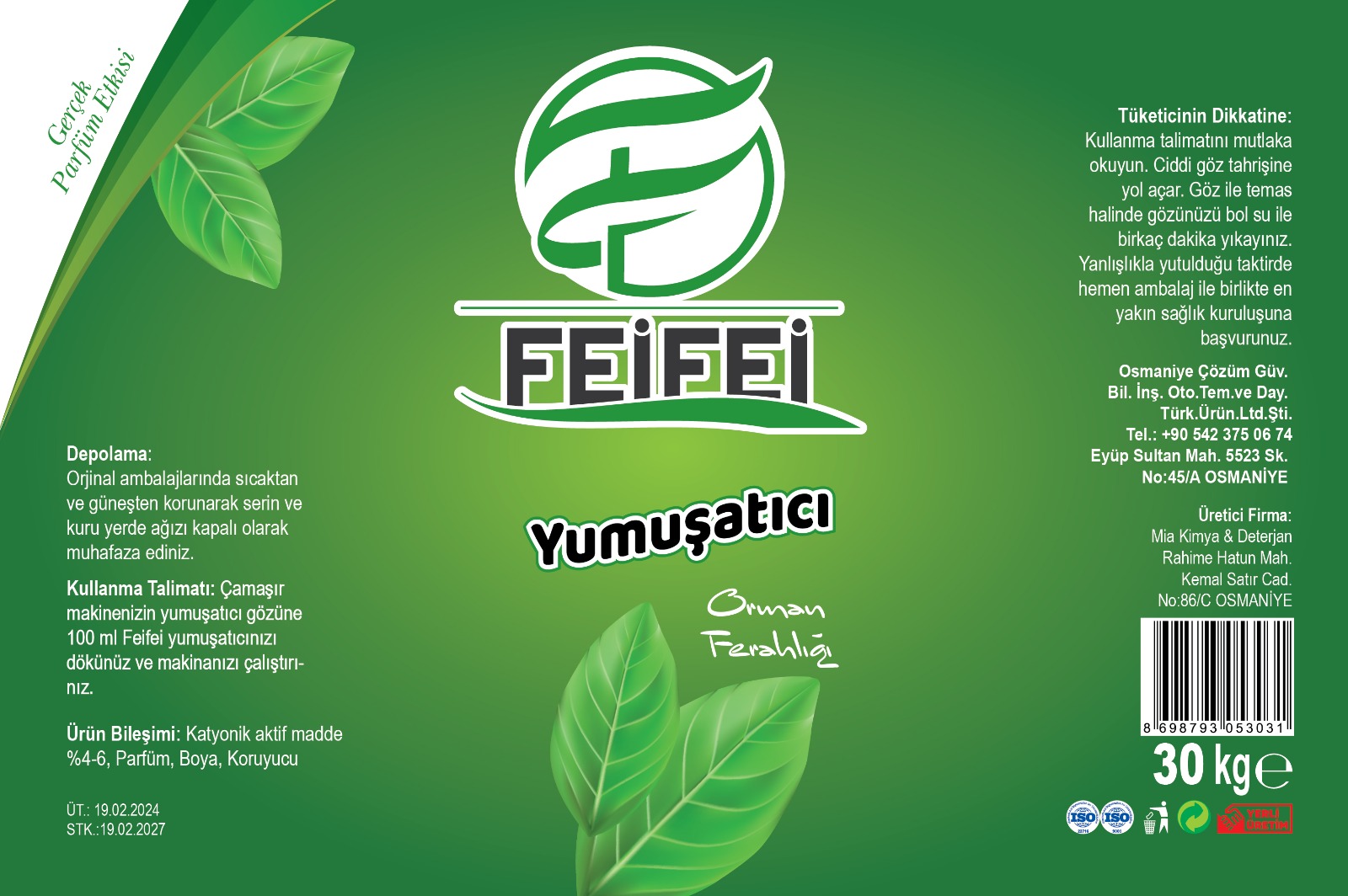 Yeşil Yumuşatıcı (Orman Ferahlığı) FeiFei