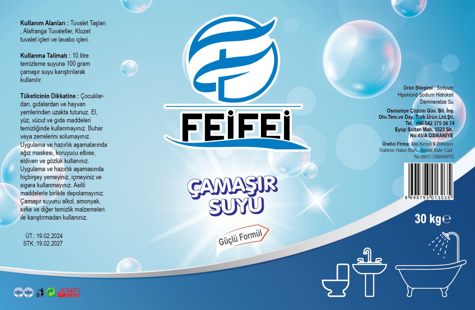 Çamaşır Suyu FeiFei