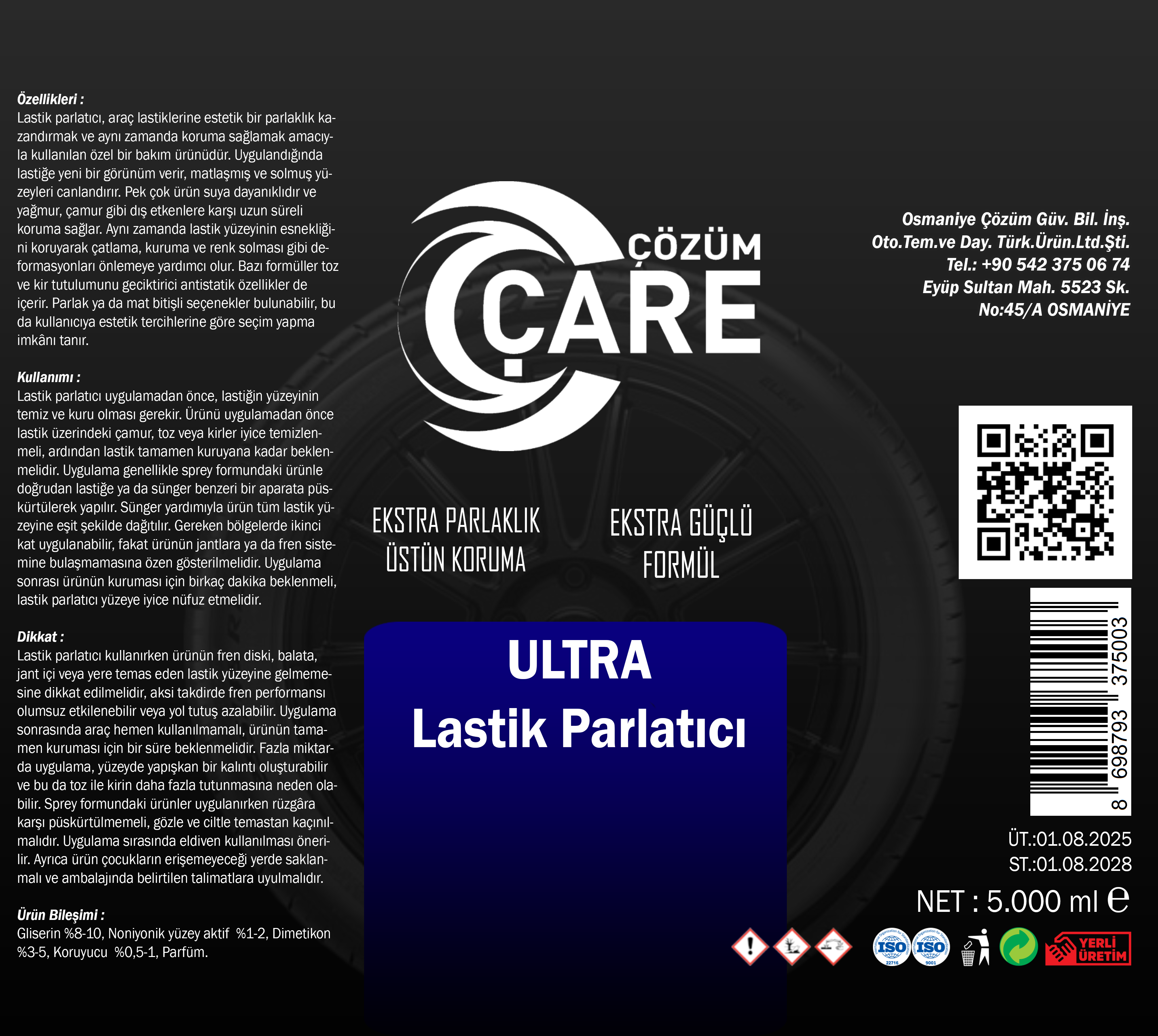 Ultra Lastik Parlatıcı (SIVI) 5 Kg