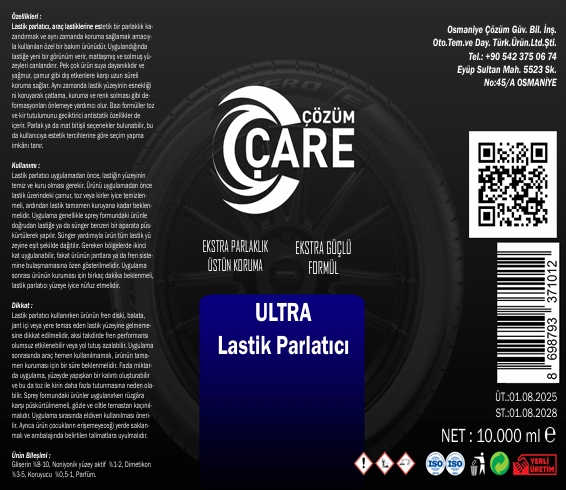 Ultra Lastik Parlatıcı (SIVI) 10 Kg