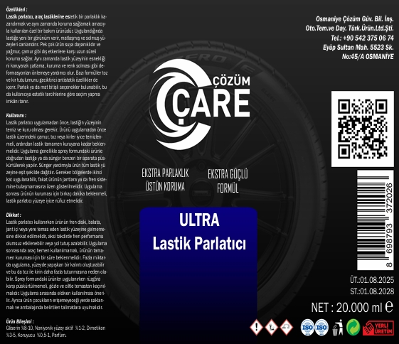 Ultra Lastik Parlatıcı (SIVI) 20 Kg