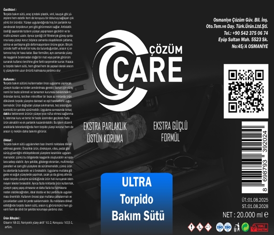 Ultra Torpido Bakım Sütü (SIVI) 20 Kg