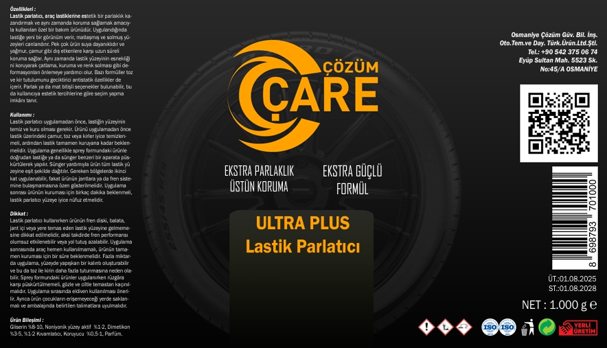 Ultra Plus Lastik Parlatıcı 1 Kg